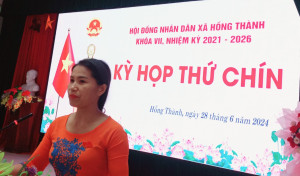 Kỳ họp thứ chín , HĐND xã Hồng Thành khóa VII nhiệm kỳ 2021-2026