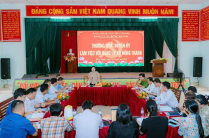 Thường trực huyện ủy Yên Thành làm việc với Đảng Ủy xã Hồng Thành