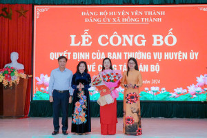 Ban Thường vụ Huyện ủy Yên Thành công bố Quyết định về công tác cán bộ tại xã Hồng Thành